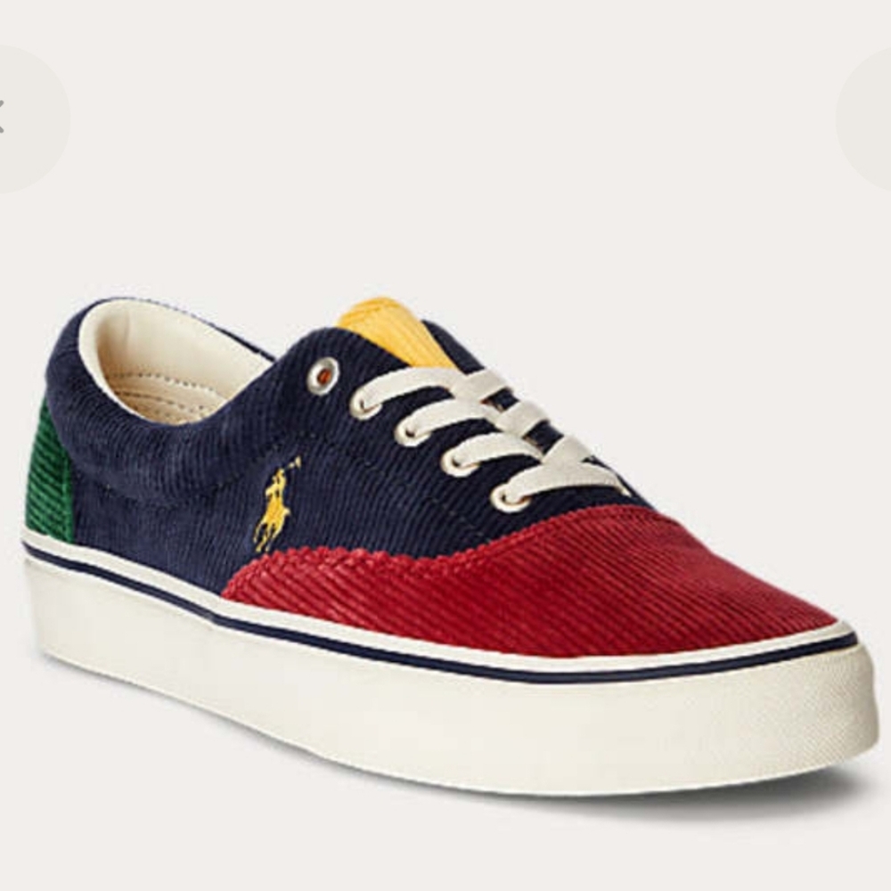 Polo Ralph Lauren Men's Keaton Color-Blocked Corduroy Sneakers Sz 7